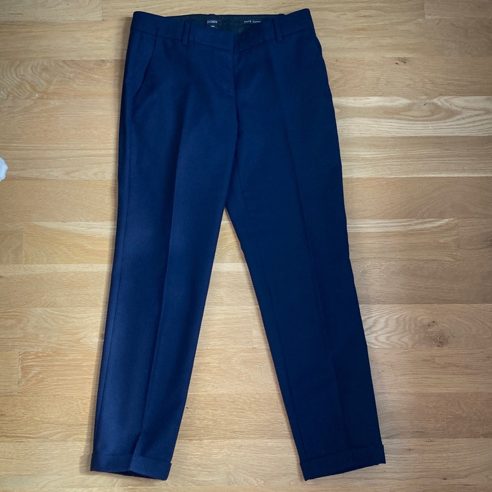 J. Crew Women's Wool Navy Trousers